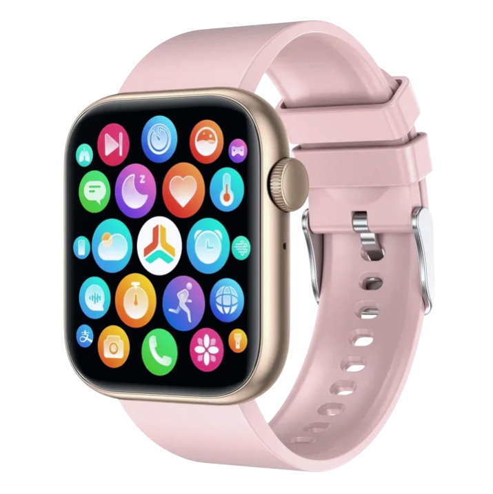 Ceas Inteligent Rose Gold Luxe – Ecran Mare HD, Apeluri & Fitness